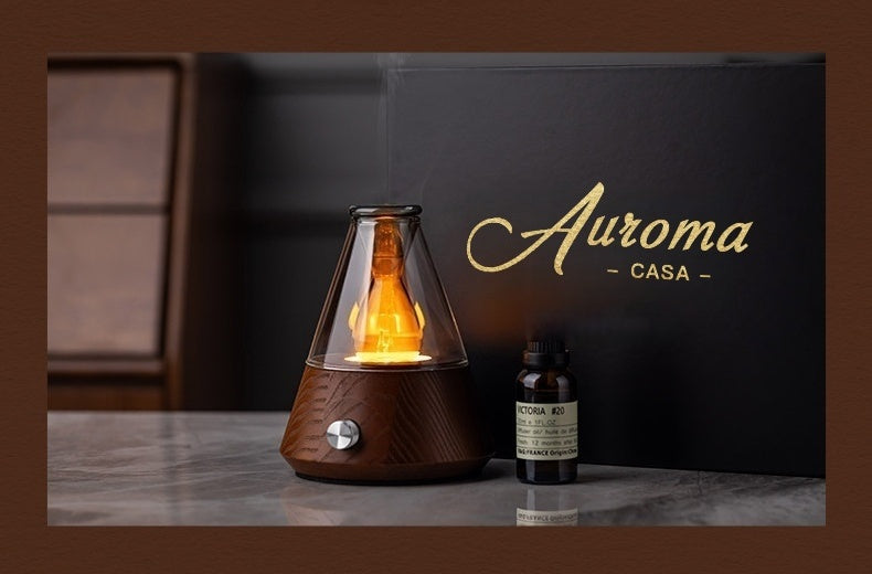 Auroma-casa】アロマディフューザー 水なし｜ネブライザー式・天然木