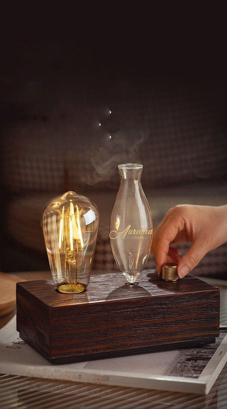 【Auroma-casa】復古実木冷香アロマディフューザー｜灯りと香りの上質空間