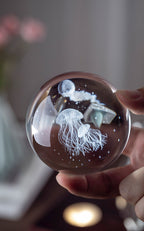 【Auroma-casa】ヴィンテージ風クリスタルボールアロマ｜月・イルカ・クラゲ 精油ディフューザー 高級感ある小物ギフト