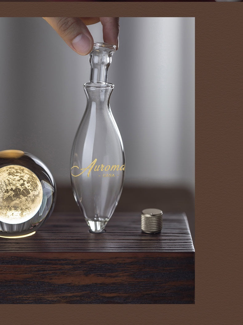 【Auroma-casa】ヴィンテージ風クリスタルボールアロマ｜月・イルカ・クラゲ 精油ディフューザー 高級感ある小物ギフト