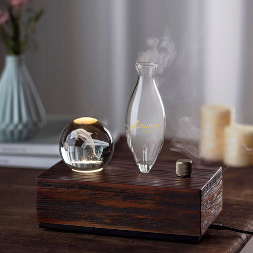 【Auroma-casa】ヴィンテージ風クリスタルボールアロマ｜月・イルカ・クラゲ 精油ディフューザー 高級感ある小物ギフト