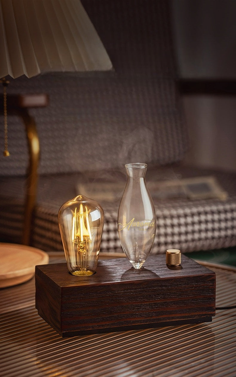 【Auroma-casa】復古実木冷香アロマディフューザー｜灯りと香りの上質空間